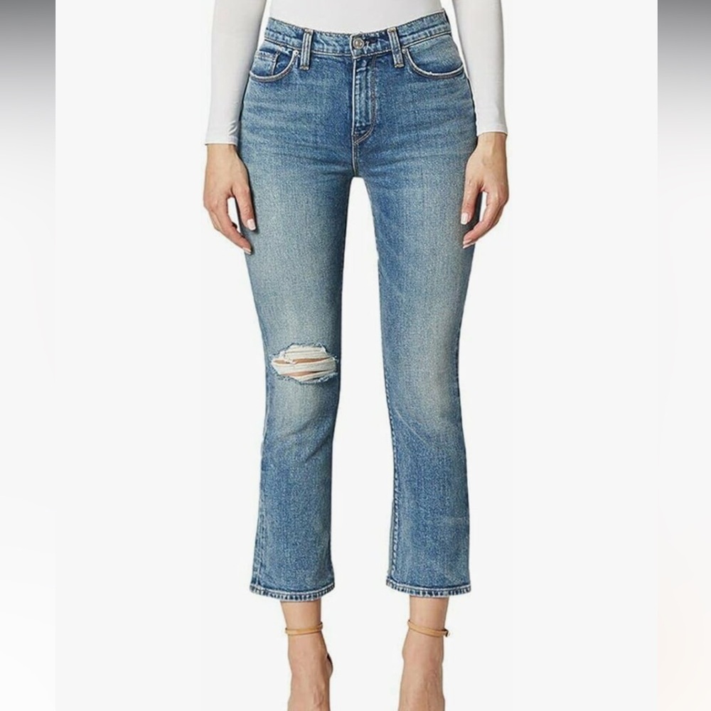 Hudson Holly Boot Jean Women 29/25.5 Stretch Distressed Ripped High Rise Cropped